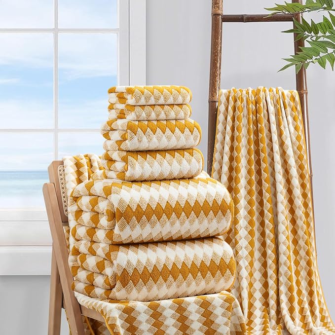 8 Piece Bathroom Towel Set |2 Oversized Bath Towels, 2 Hand Towels, 4 - Image 5