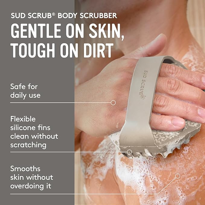 Sud Scrub® Antimicrobial Silicone Body Scrubber, Exfoliating Body Brush - Image 3