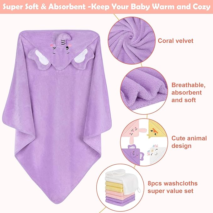 CandyHome 12 PCS Baby Bath Towels - Image 4