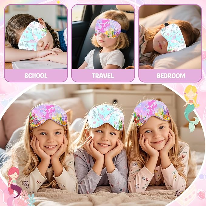 2 Pcs Sleep Mask for Kids Girls, Silk Eye Covers for Sleeping, Adjustable Strap - Image 7