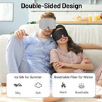 LOVE EYE Dual Side Sleep Mask, Ice Silk Eye Sleeping Mask & Blindfold - Image 4