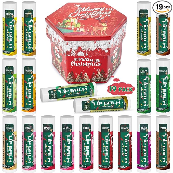 Yopela 19 Pack Christmas Natural Lip Balm Bulk by yopela