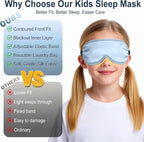 Kids Sleep Mask, Kids Eye Mask for Boys Girls, Kid Silk Eye Masks - Image 4