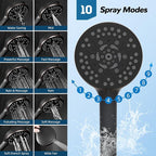 Hibbent cUPC Certified All Metal 10"Rainfall Showerhead Combo, High Pressure - Image 2