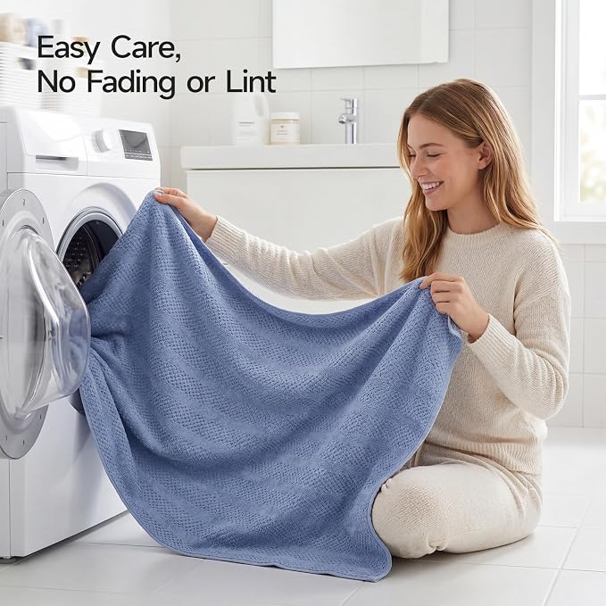 ecolook 4 Pack Microfiber Bath Towels, 31 x 63 inches Extra Large Bath Towel Set - Image 9