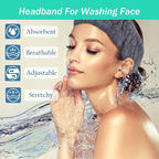 Microfiber Spa Headband 3-Pack, Soft Terry Cloth Headband - Image 2