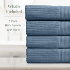 Springtree Home 100% Cotton Bath Towel Set of 4 | Super Soft & Absorbent - Image 2