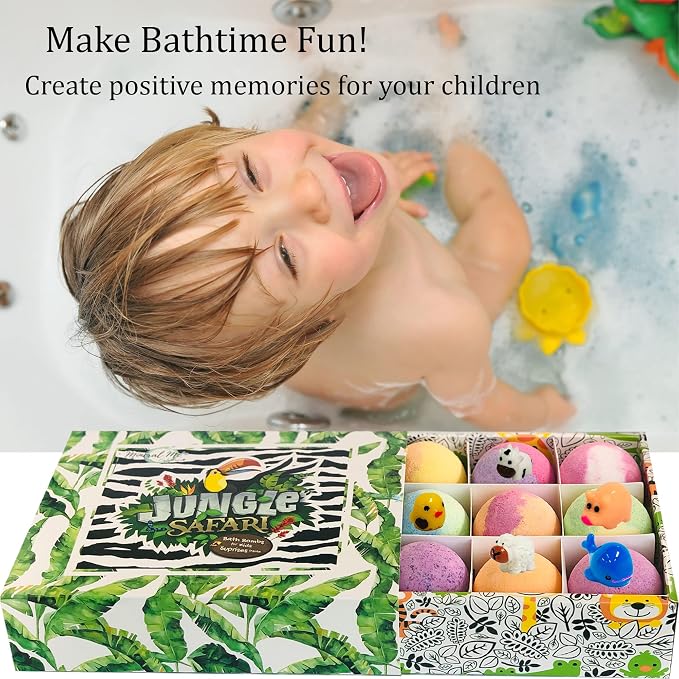 Bath Bombs for Kids with Surprise Inside, 12 Bubble Bath Fizzies with Jungle - Image 8