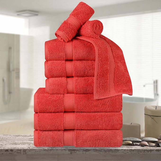Superior Egyptian Cotton Pile 9 Piece Towel Set, Includes 3 Bath, 3 Hand by SUPERIOR