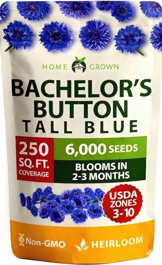 HOME GROWN Bachelor Button Seeds Tall Blue by HOMEGROWN