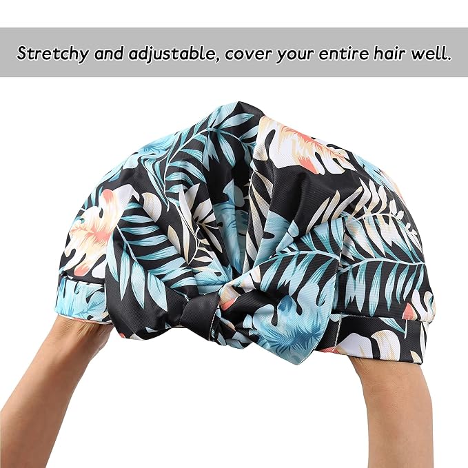 Shower Cap for Women Reusable Waterproof Bath Cap for Long Hair Cap for Shower - Image 6