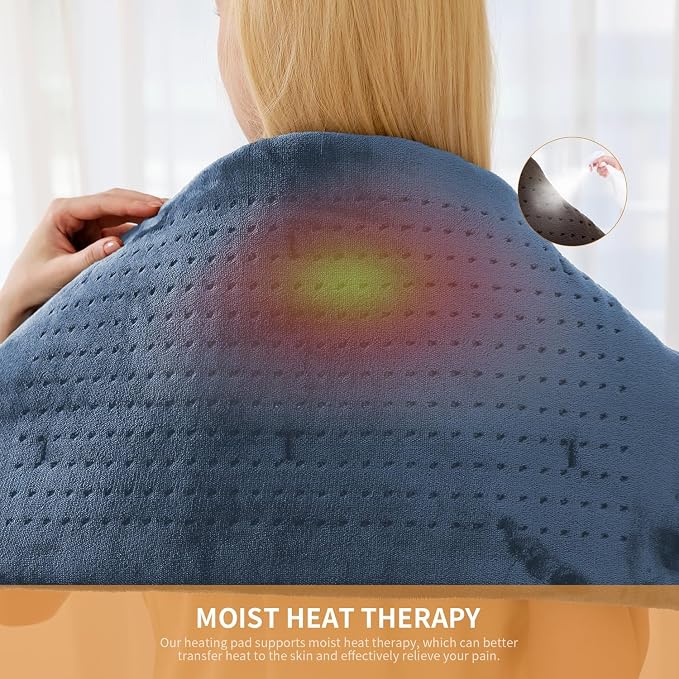 SAROO Heating Pad for Back Pain Relief, Massaging Weighted Heating Pads for Neck - Image 5
