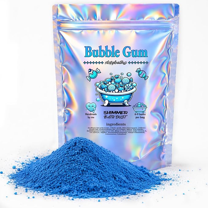 Sky Blue Bubblegum Shimmer Bath Bomb in A Bag by Unknown