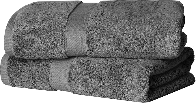 SUPERIOR Egyptian Cotton Pile Bath Towel Set of 2, Ultra Soft Luxury Towels by SUPERIOR