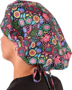 Sparkling EARTH Banded Bouffant Surgical Scrub Ponytail Working Caps and - Image 5