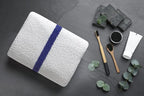 Avalon Towels 100% Cotton Pool Towels White Beach Towels Blue Stripe Pack of 12 - Image 2