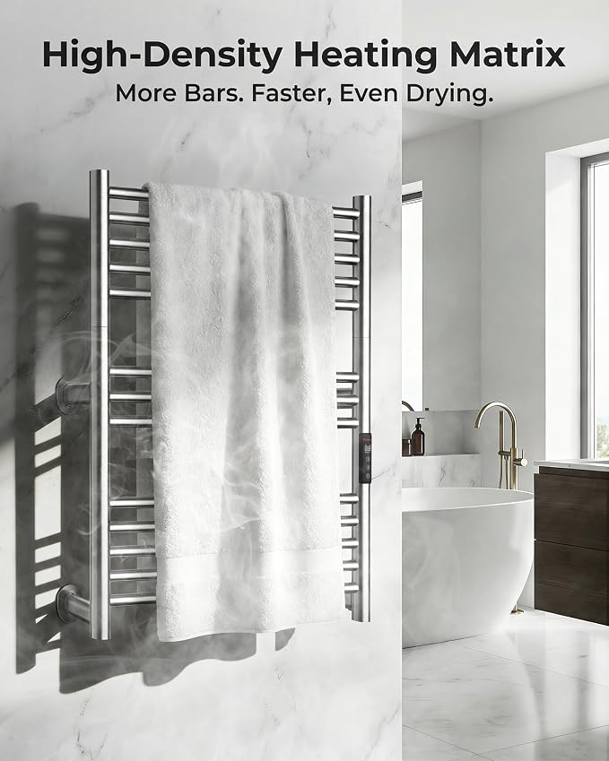High-Density Foldable Heated Towel Rack, Smart Dual-Zone App/Voice Control - Image 2