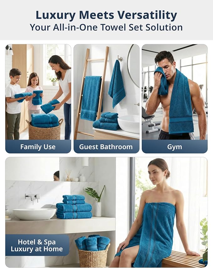 LANE LINEN Luxury 6-Piece Bath Towel Set - Image 5