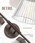 4-Light Bathroom Vanity Light, HWH Oil-Rubbed Bronze Bathroom Light Fixtures - Image 3
