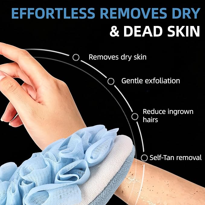 2-in-1 Exfoliating Glove for Self Tan Removal & Daily Shower, Dual-Sided Korean - Image 3