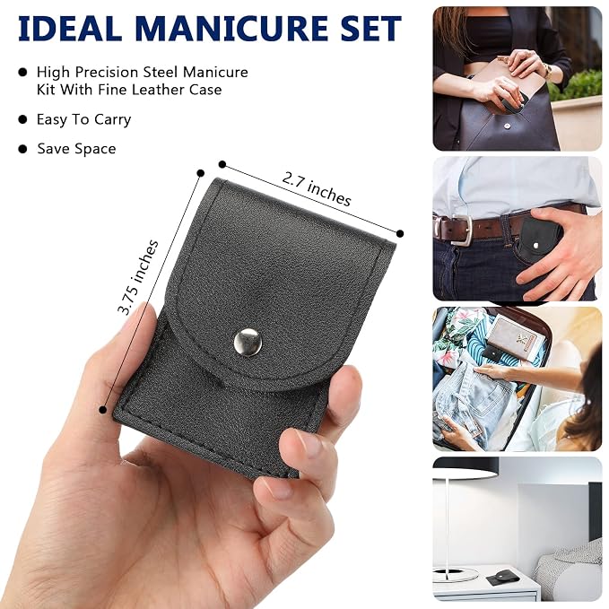Geosar 12 Sets Manicure Set Bulk Nail Clippers Pedicure Kit Stainless Steel - Image 2