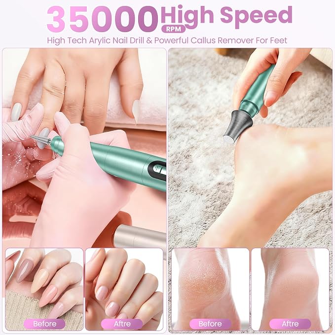 Cordless Nail Drill 35000RPM, Portable Electric Nail File - Image 4