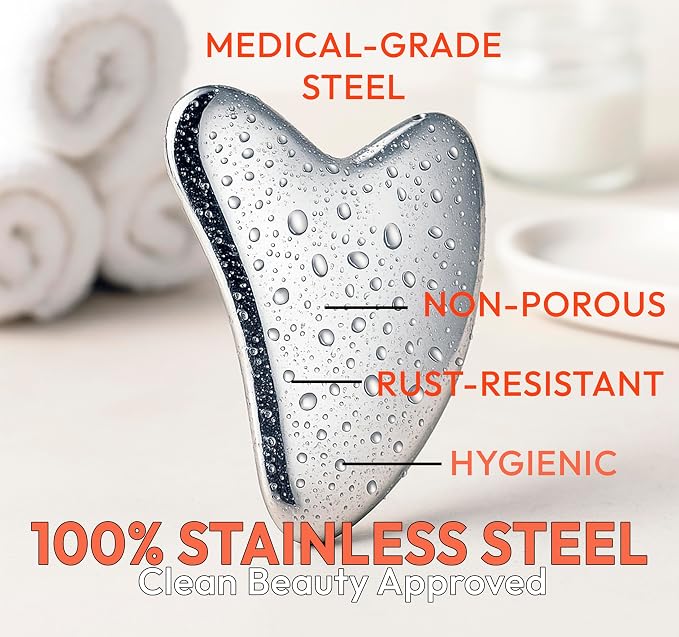 Stainless Steel Gua Sha Tool for Face & Neck – Facial Massage Tool for - Image 3