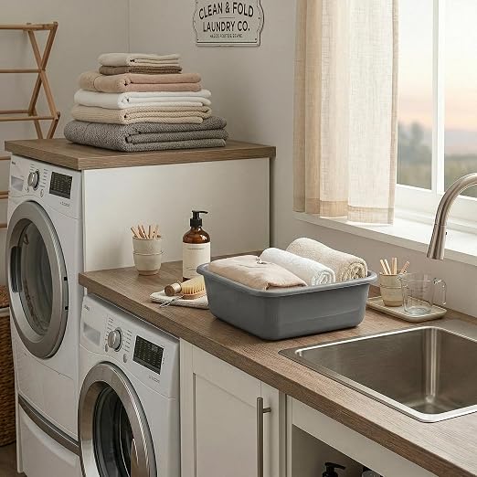 DecorRack 2 Plastic Wash Basins, Large 10 Quart Graduated Bucket, Portable - Image 5