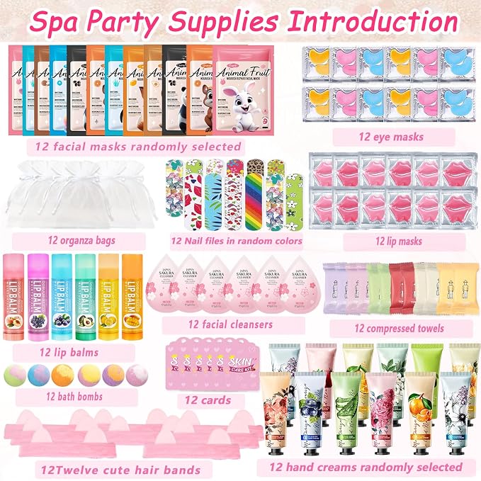 144 PCS Spa Party Supplies for Women, Spa Day Favors Essentials Include Face - Image 2