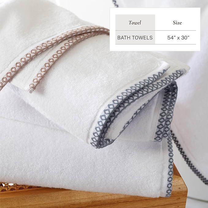 Great Bay Home Clay/White Bath Towel Set - Image 6
