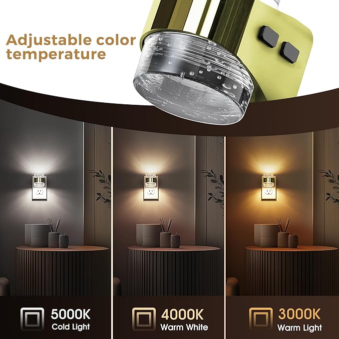 L LOHAS LED 3CCT Night Lights Plug into Wall, 3000K/4000k/5000K Adjustable - Image 3