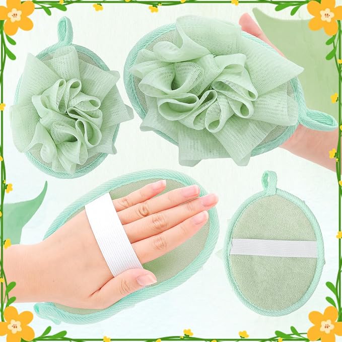 4 PCS Exfoliating Bath Sponges Soft Loofah Shower Scrubber - Image 4