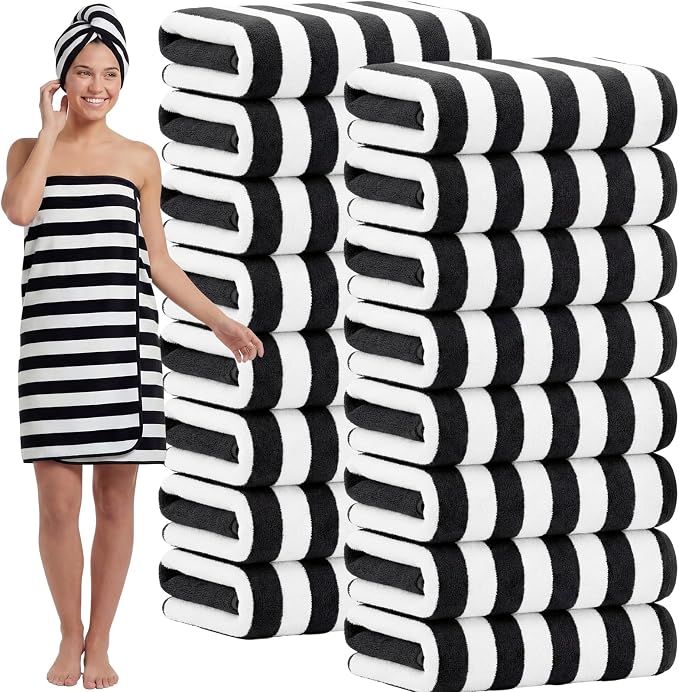 SmoothNovelty 16 Pack Microfiber Bath Towels Bulk 27'' x 60'' Oversized Size by SmoothNovelty