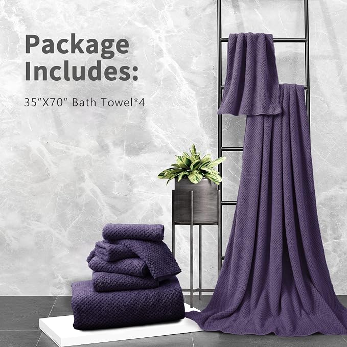 Extra Large Bath Towel Set of 4, Oversized Bath Sheet Super Soft Highly - Image 7