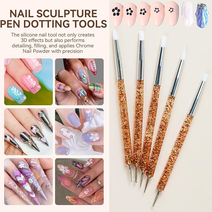Nail Art Brushes Set with Nail Stand Holder - Image 7