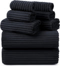 REDKISS Black Bath Towels Set 8 Piece by REDKISSOnline