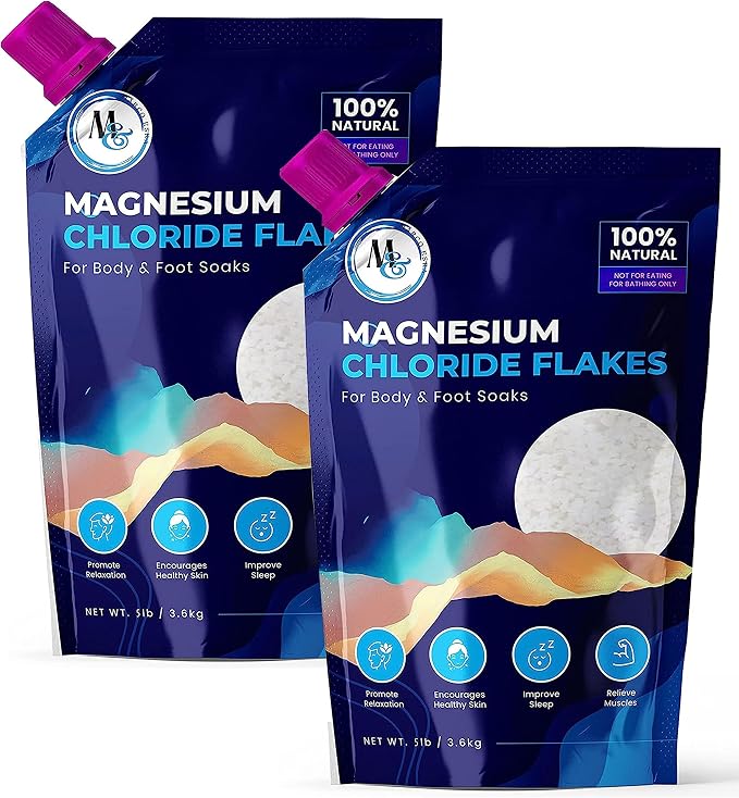Dead Sea Magnesium Flakes Bath Salts | Premium Magnesium Supplement Bath Salts by MarcoEsra