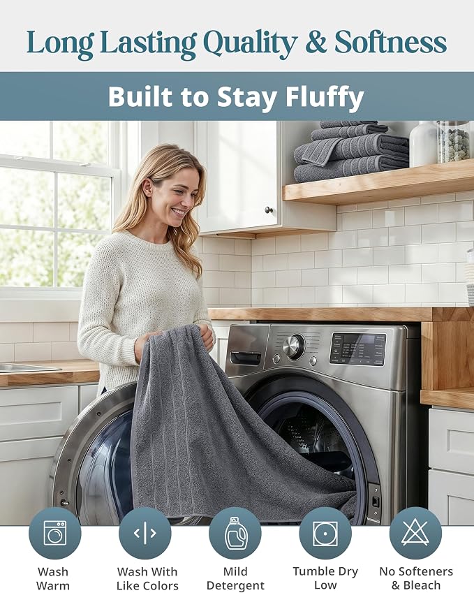 Casa Platino Cotton Towels Set for Bathroom - Image 7
