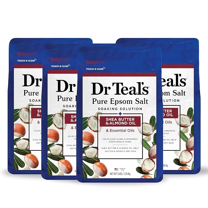 Dr Teal's Pure Epsom Magnesium Salt Soak, Shea Butter & Almond, 3 lbs by DrTeals
