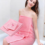 3 Pcs Flamingo Bathroom Towel Set Farmhouse Embroidered Flamingo Towels Vintage - Image 4