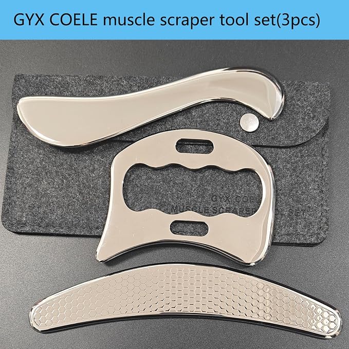 3 in 1 Professional IASTM Massage Tool Set, Stainless Steel Muscle Scraper - Image 5