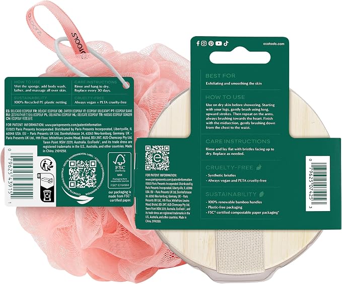 EcoTools Dry Body Brush for Circulation, Dead Skin Removal + Pink Delicate - Image 9