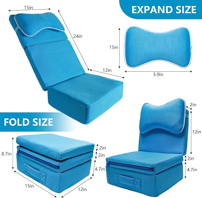 Hot Tub Booster Seat for Adults, Adjustable 3 Heights up to 8.7", Backrest and - Image 2