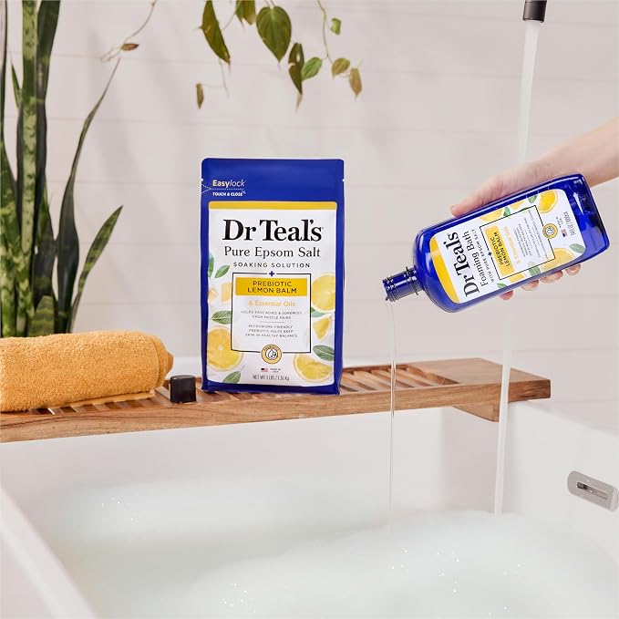 Dr Teal's Foaming Bath with Pure Epsom Salt, Prebiotic Lemon Balm & Essential - Image 7