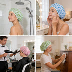 3PCS Elastic Reusable Waterproof Shower Caps - Image 6