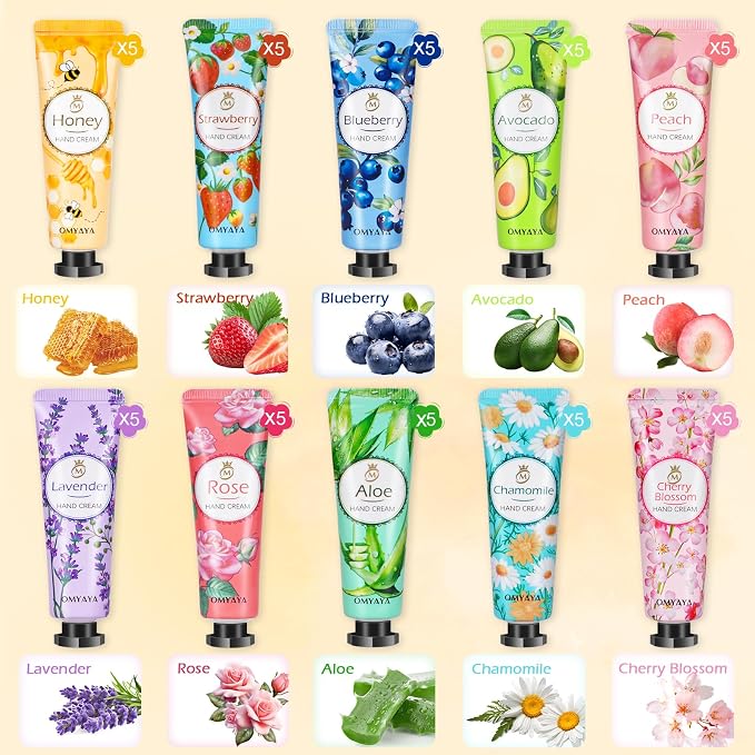 50 Pack Hand Cream Gift Set for Women, Bulk Mini Hand Lotion Teacher - Image 2