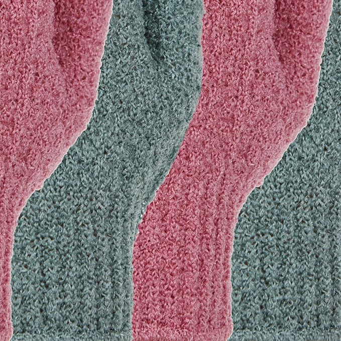 4 Pairs Exfoliating Gloves, 100% Nylon, Dual Texture Body Scrub - Image 6