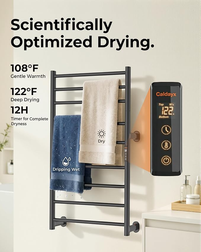 Foldable Heated Towel Rack, Dual-Zone Electric Towel Warmer Rack - Image 5