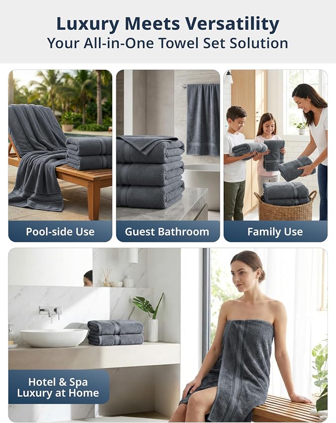 LANE LINEN 100% Cotton Bath Sheets - Image 7