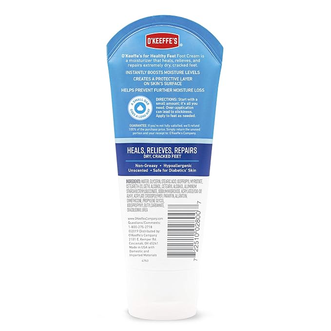 O'Keeffe's K0280004-4 Healthy Feet Foot Cream Tube, 3 oz - Image 2